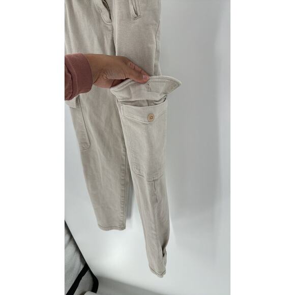 Wilfred Free Modern Cargo Pants Size 4 Cream Denim casual minimalist versatile - Picture 9 of 12
